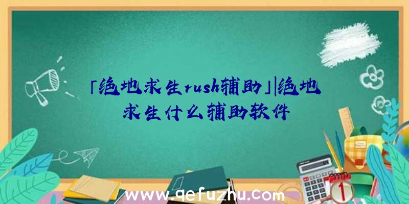 「绝地求生rush辅助」|绝地求生什么辅助软件